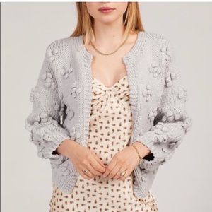 Callahan (purchased @ Anthropologie) gray Popcorn Bisou cardi sweater Sz XS NWOT